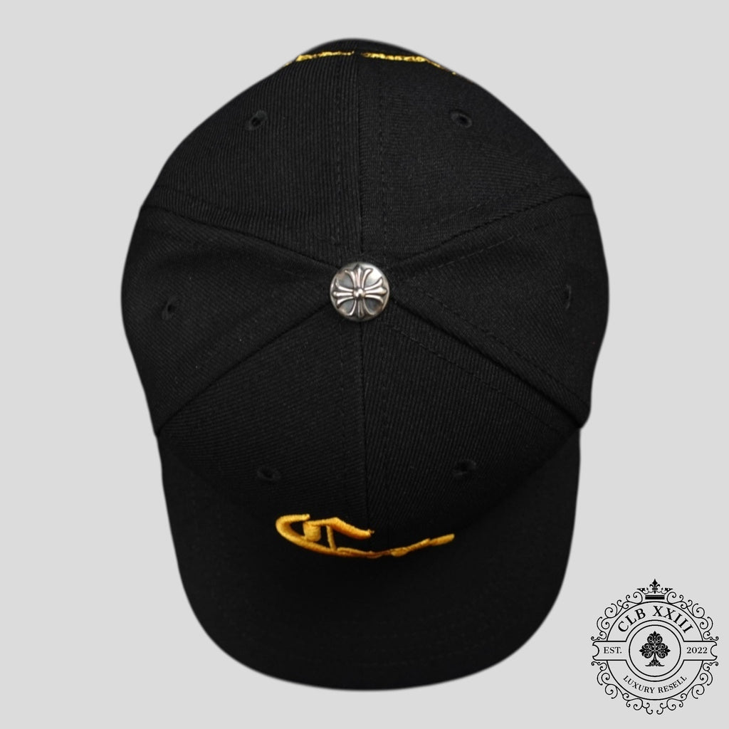 Chrome Hearts CH Embroidered Hat in Black / Gold Men's Cap unisex
