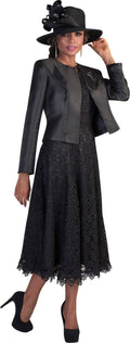 Lace Church Dress with Satin Jacket Set- 4529 2 pc suit church occasion