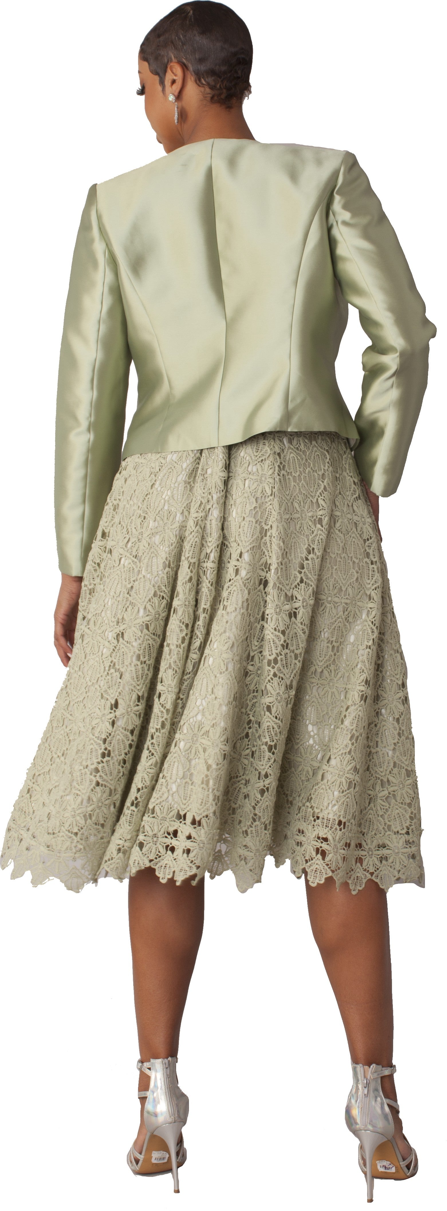 Lace Church Dress with Satin Jacket Set- 4529 2 pc suit church occasio Jenifers Designer Closet Lace Church Dress with Satin Jacket Set- 4529 2 pc suit church occasio Jenifers Designer Closet