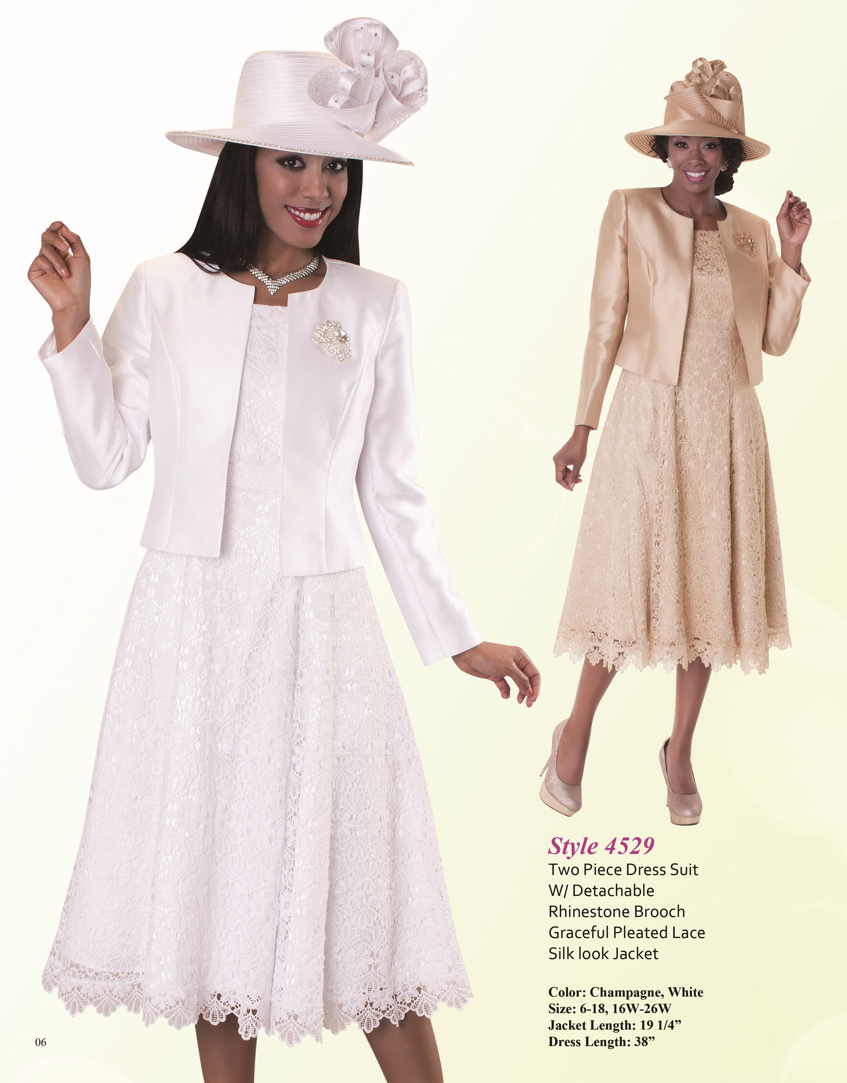Lace Church Dress with Satin Jacket Set- 4529 2 pc suit church occasion