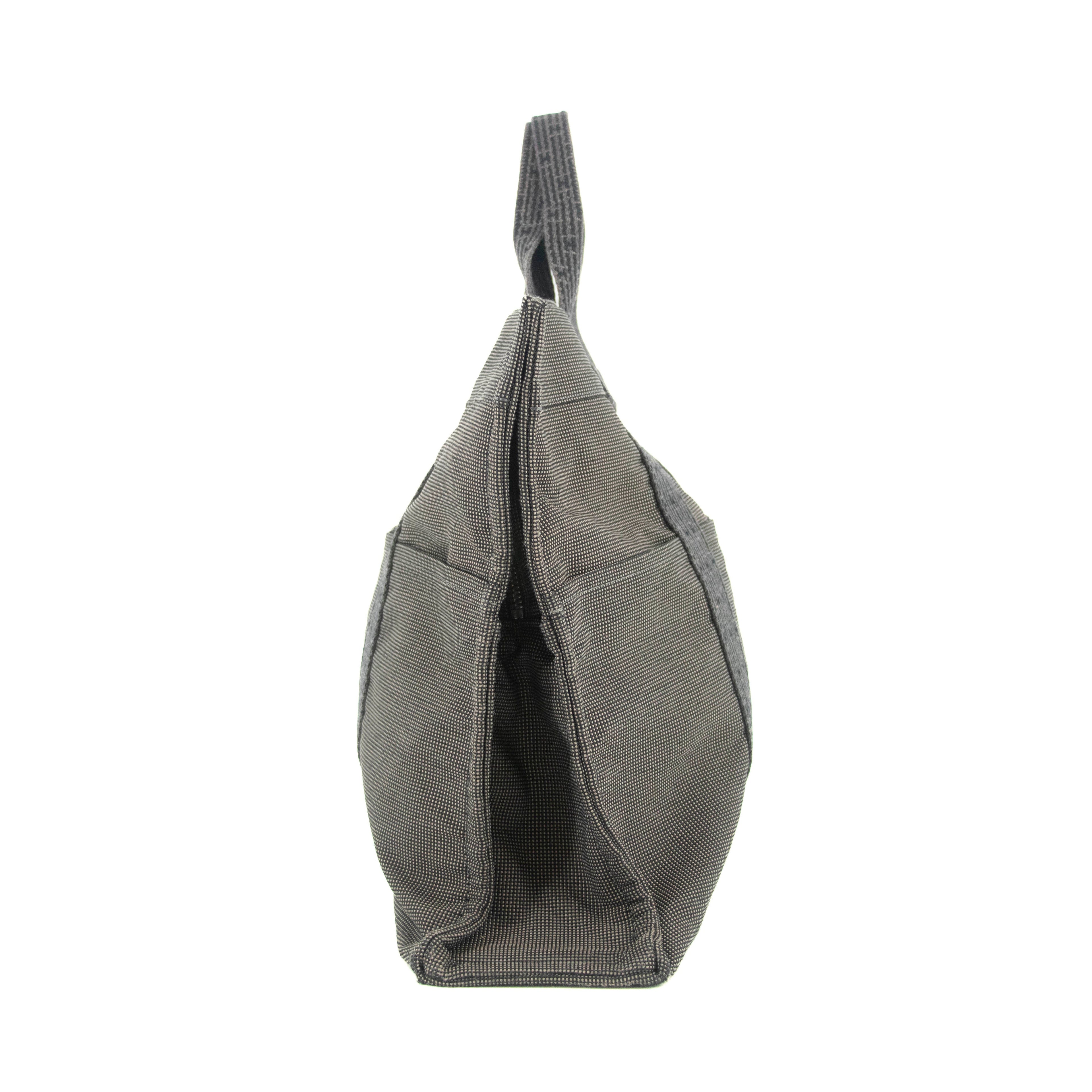 Hermes Herline MM Grey Canvas Tote Bag #4781 purse handbag