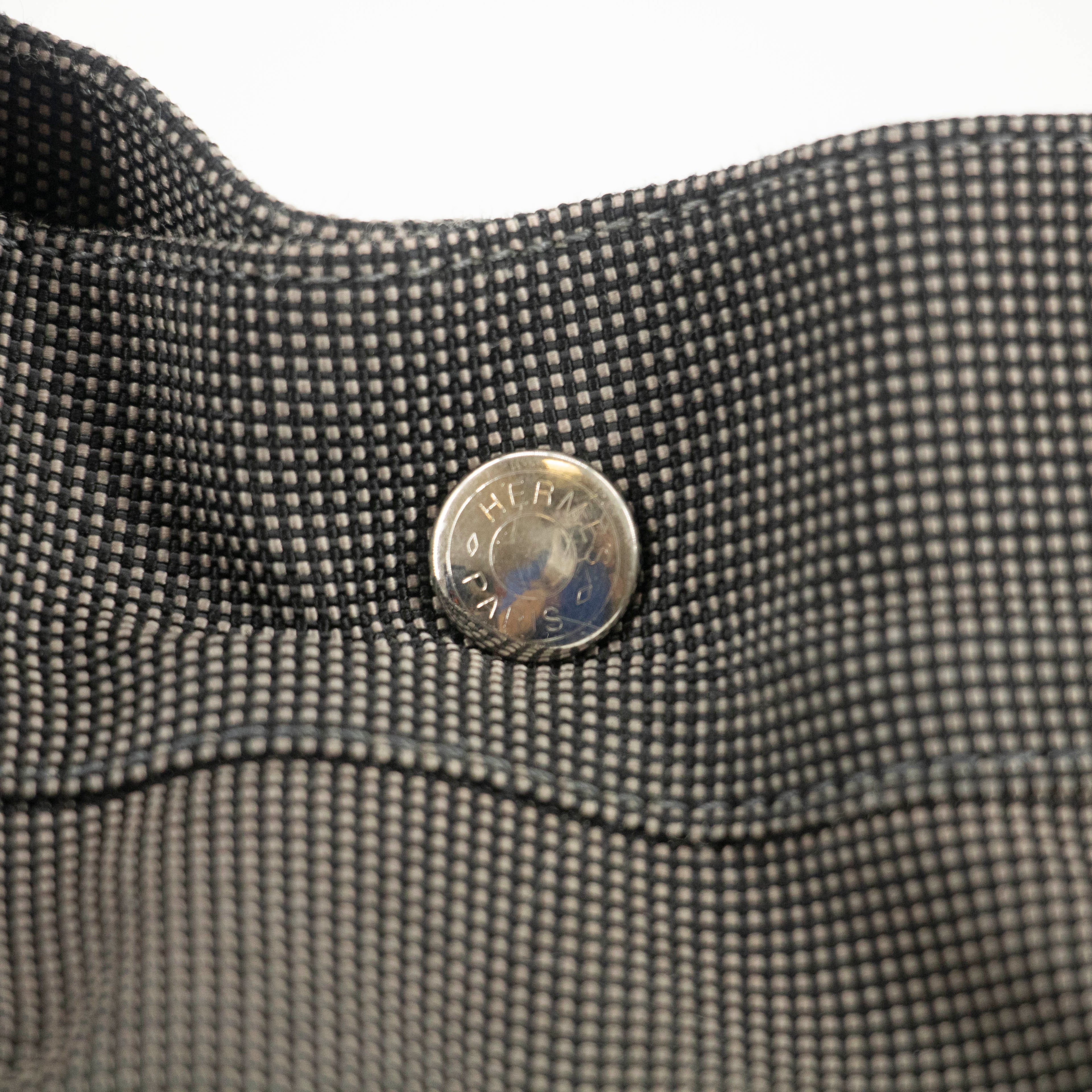 Hermes Herline MM Grey Canvas Tote Bag #4781 purse handbag