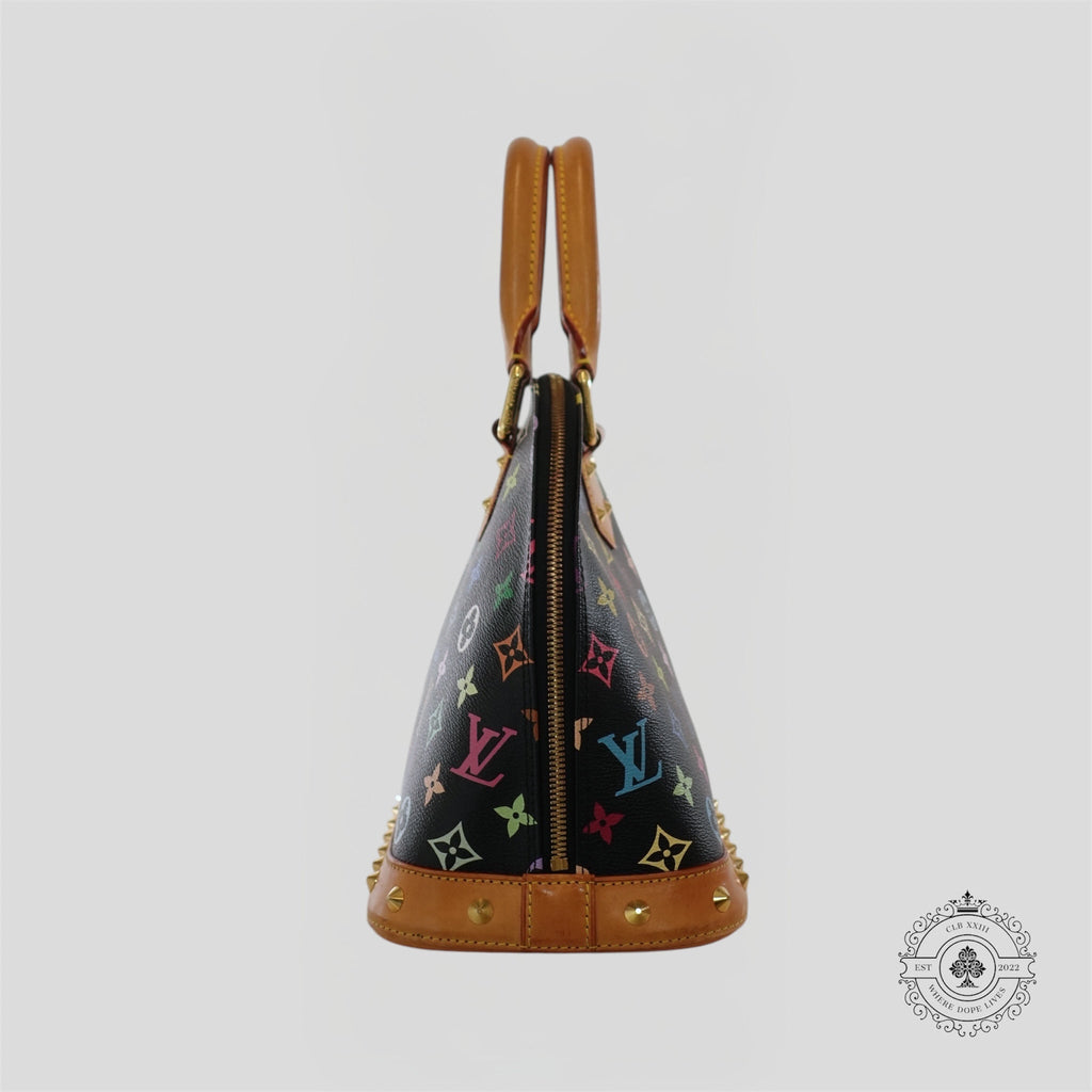 Louis Vuitton x Takashi Murakami Alma PM Monogram Handbag in Black Purse