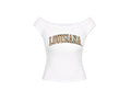 Baton Rouge Off the Shoulder top shirt Louisiana LSU Tigers Ladies