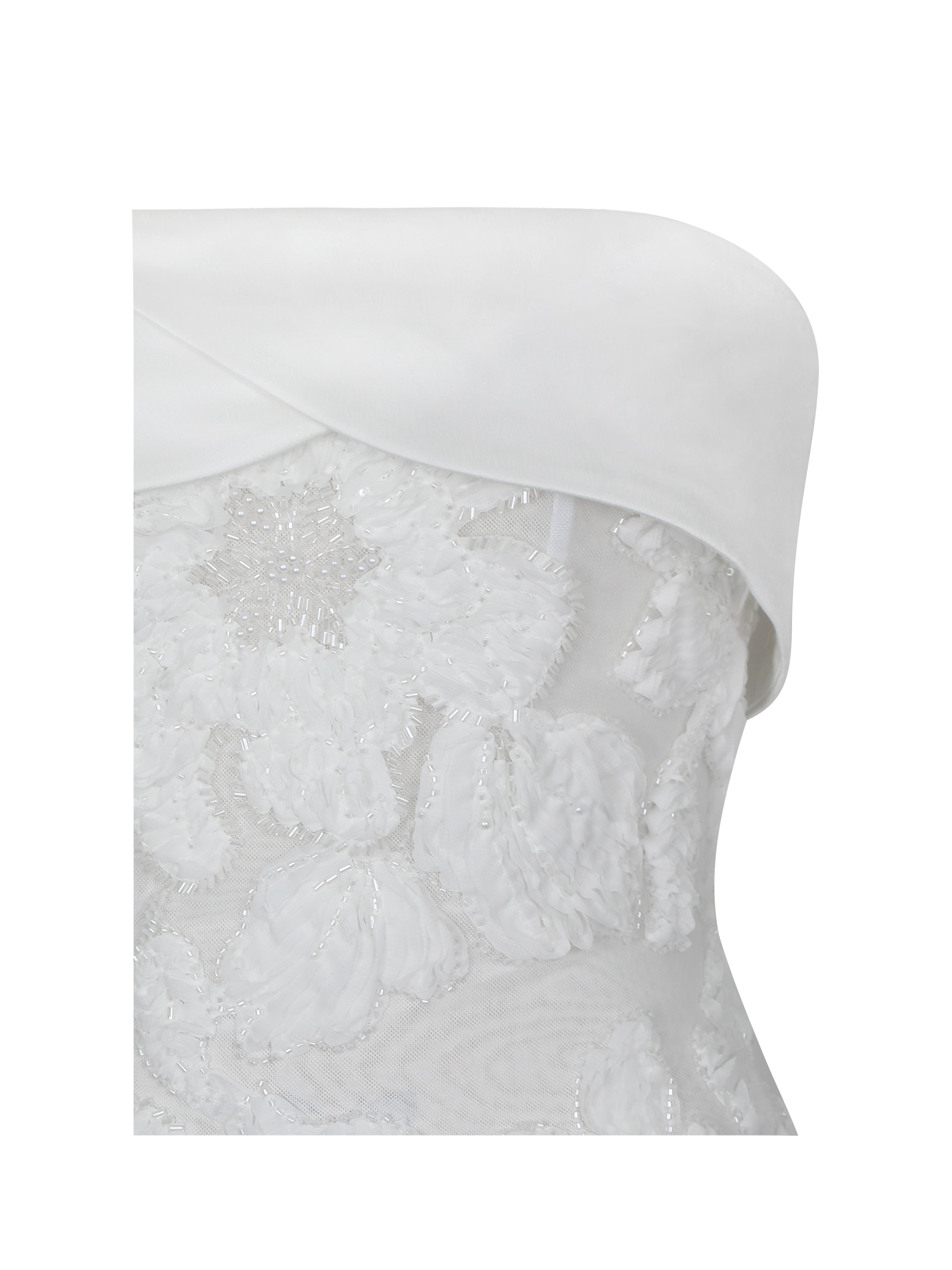 Raphaela White Floral Strapless Mermaid Wedding Dress