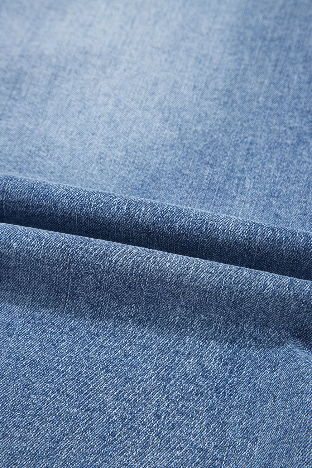 Myosotis Distressed Raw Hem Denim Midi Skirt Irregular Look Boutique