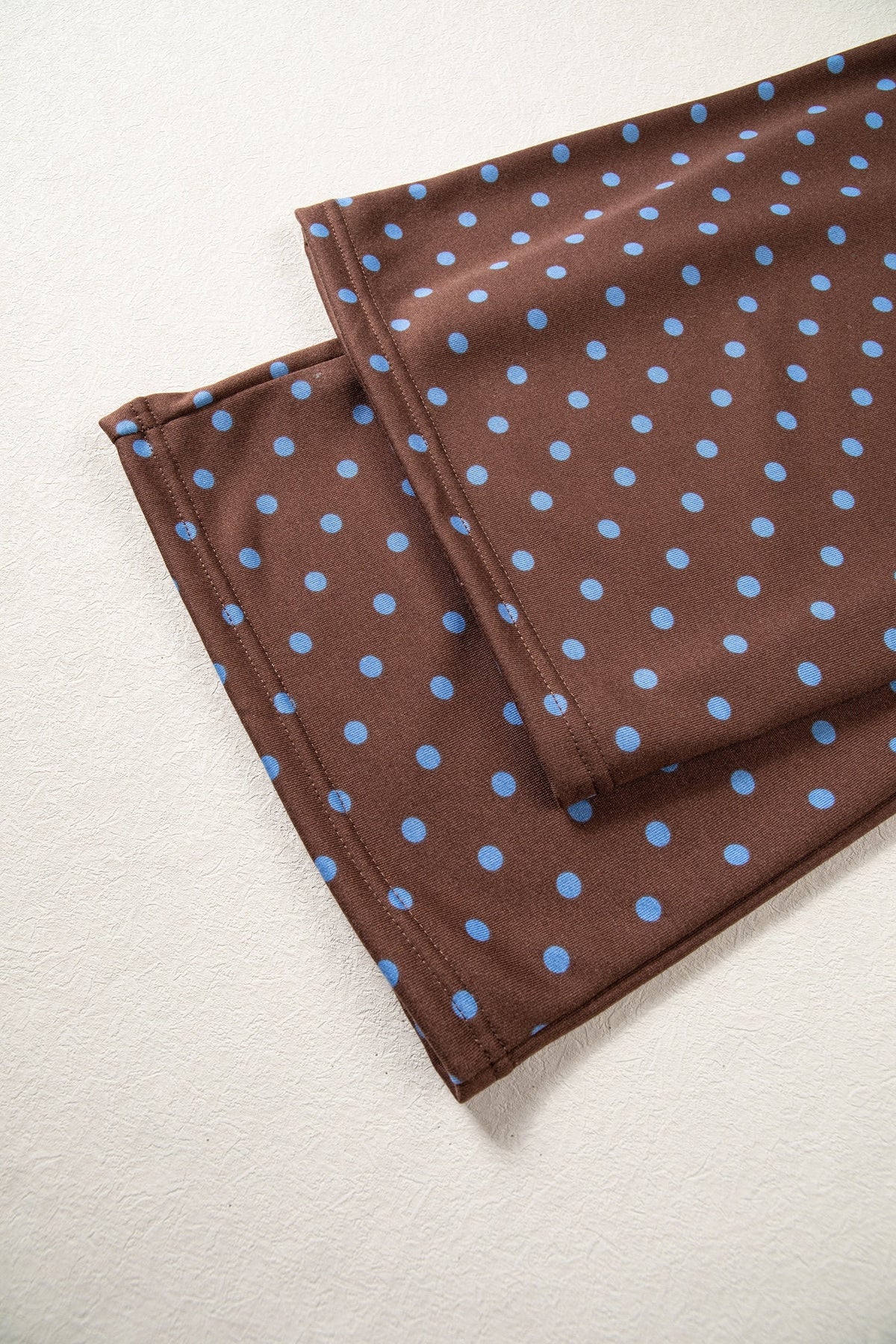 Jane Polka Dot Drawstring Wide Leg Long Sleeve Top Pant Set Outfit
