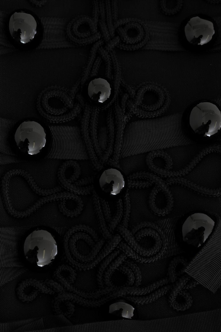 Dolce & Gabbana Black Wool Trench Jacket new Vintage double-breasted