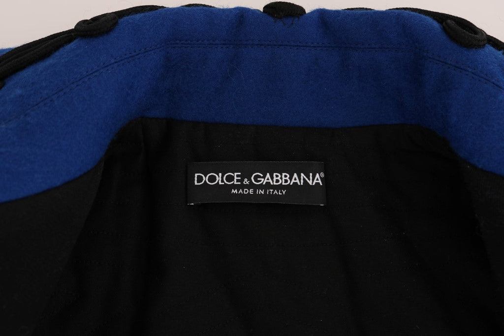 Dolce & Gabbana Black Wool Trench Jacket new Vintage double-breasted