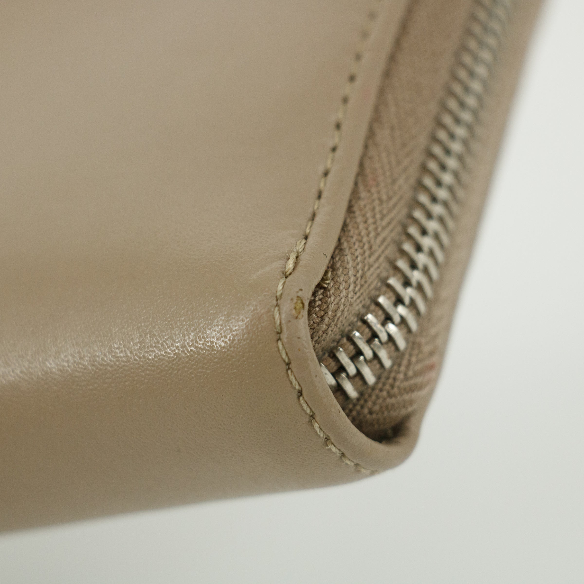 Fendi Grey Leather Zip Around Long Wallet #5189