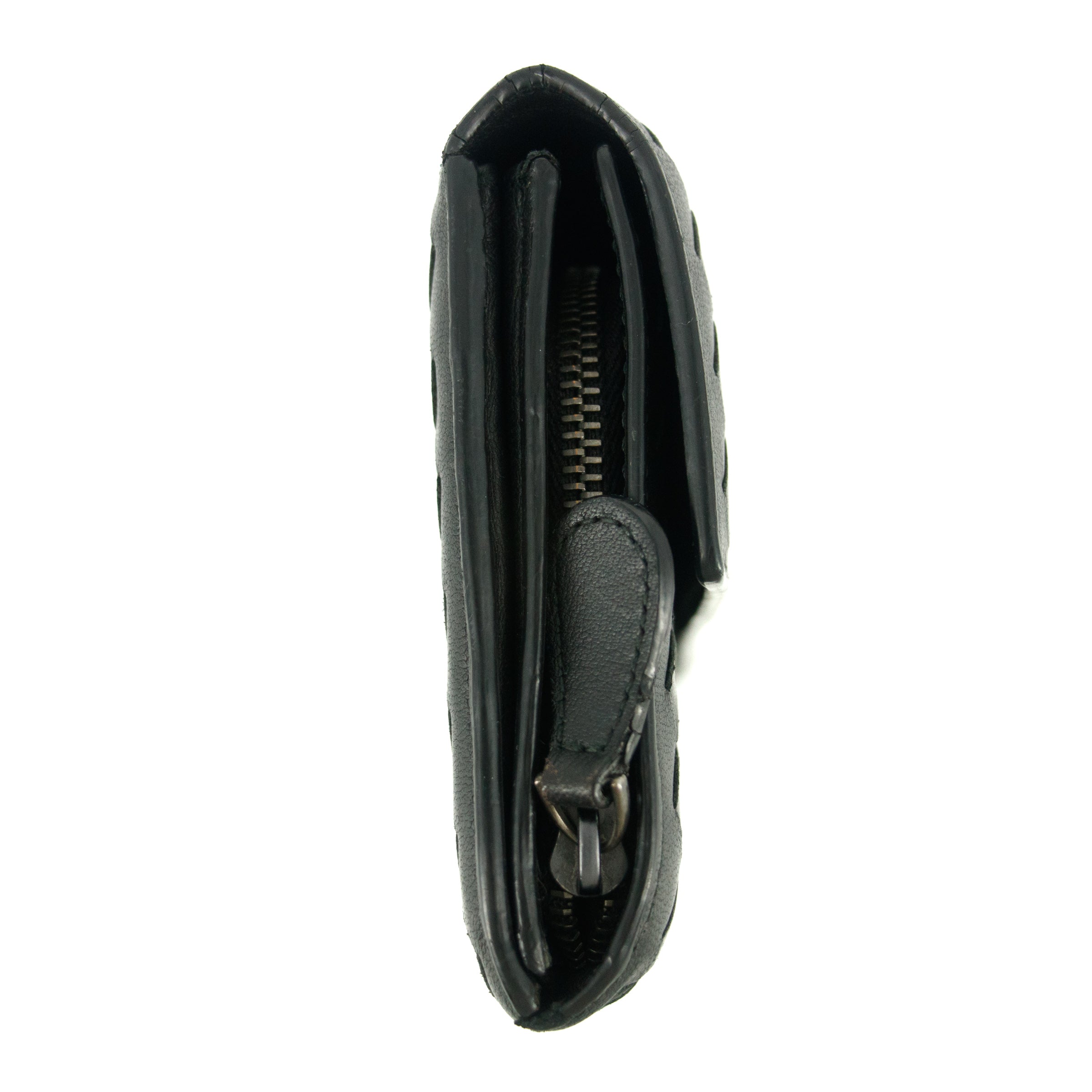 Bottega Veneta Intrecciato Black Bifold Long Wallet #5197