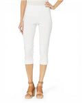 Krazy Larry P511 Pull-On Capri Pants - White ladies cropped slacks
