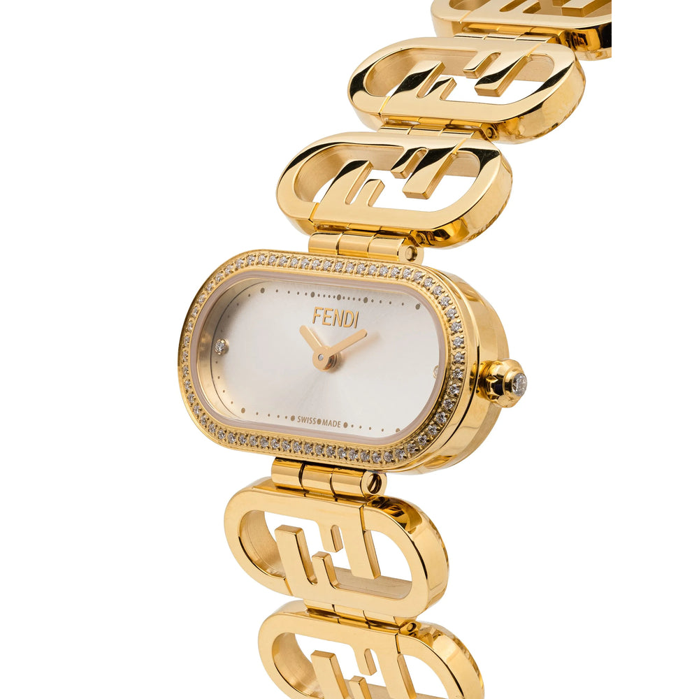 Fendi Gold/White Watch ladies bracelet diamond encrusted