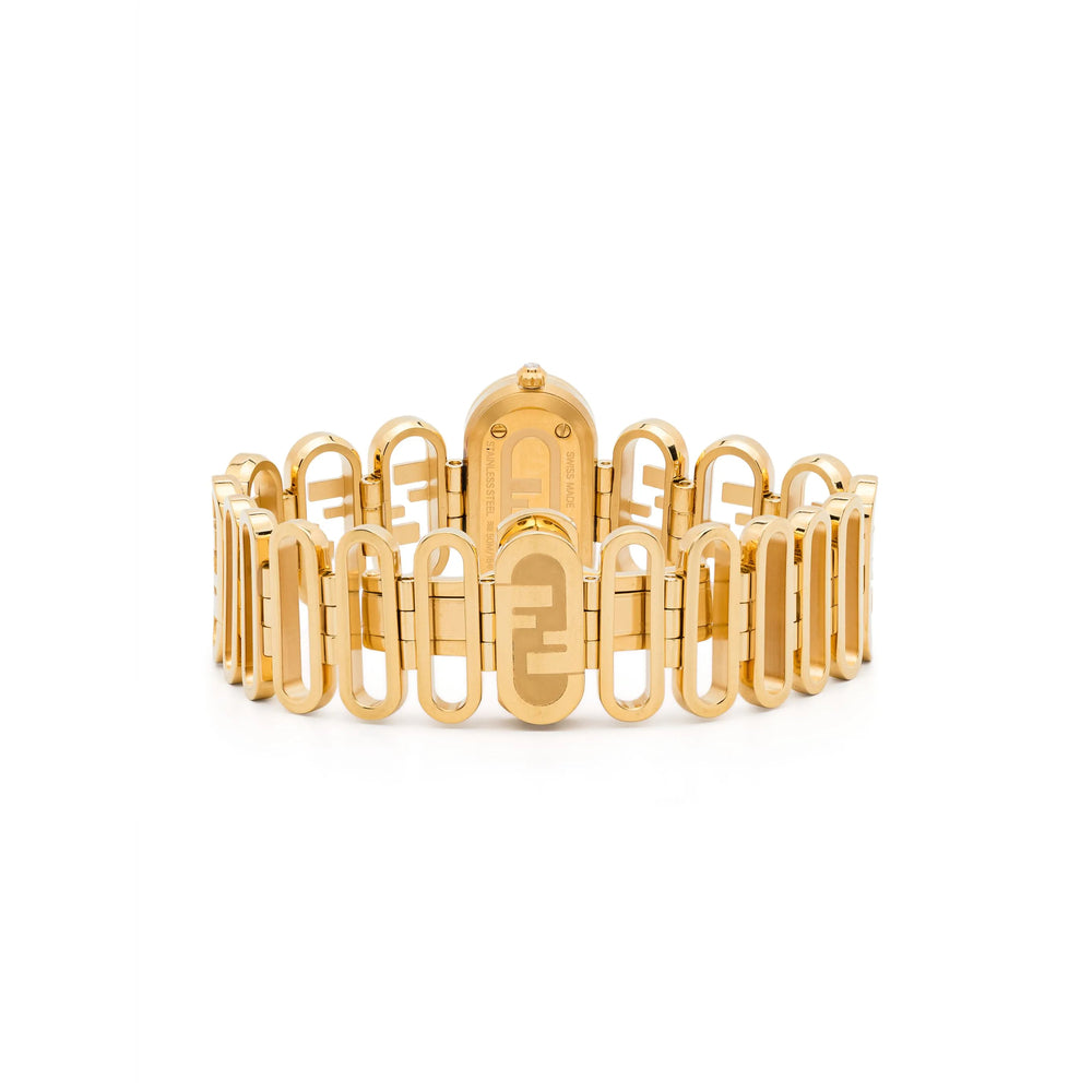 Fendi Gold/White Watch ladies bracelet diamond encrusted