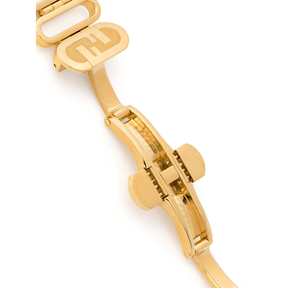 Fendi Gold/White Watch ladies bracelet diamond encrusted