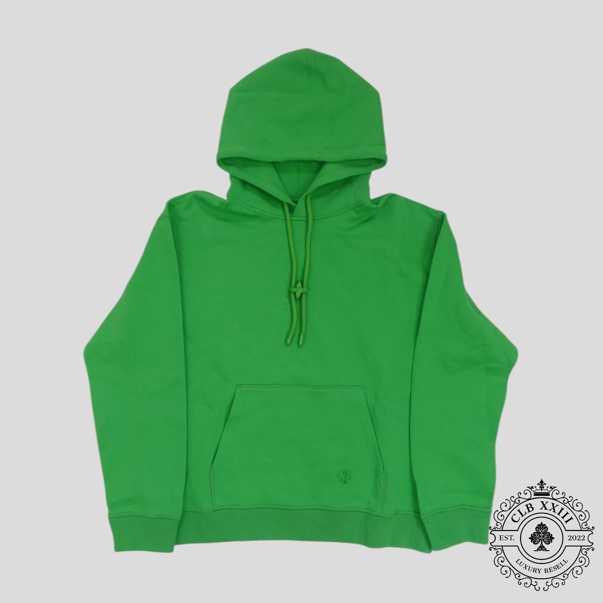 Louis Vuitton Monogram Flower Metal Stopper Hoodie in Green XL men's sweatshirt