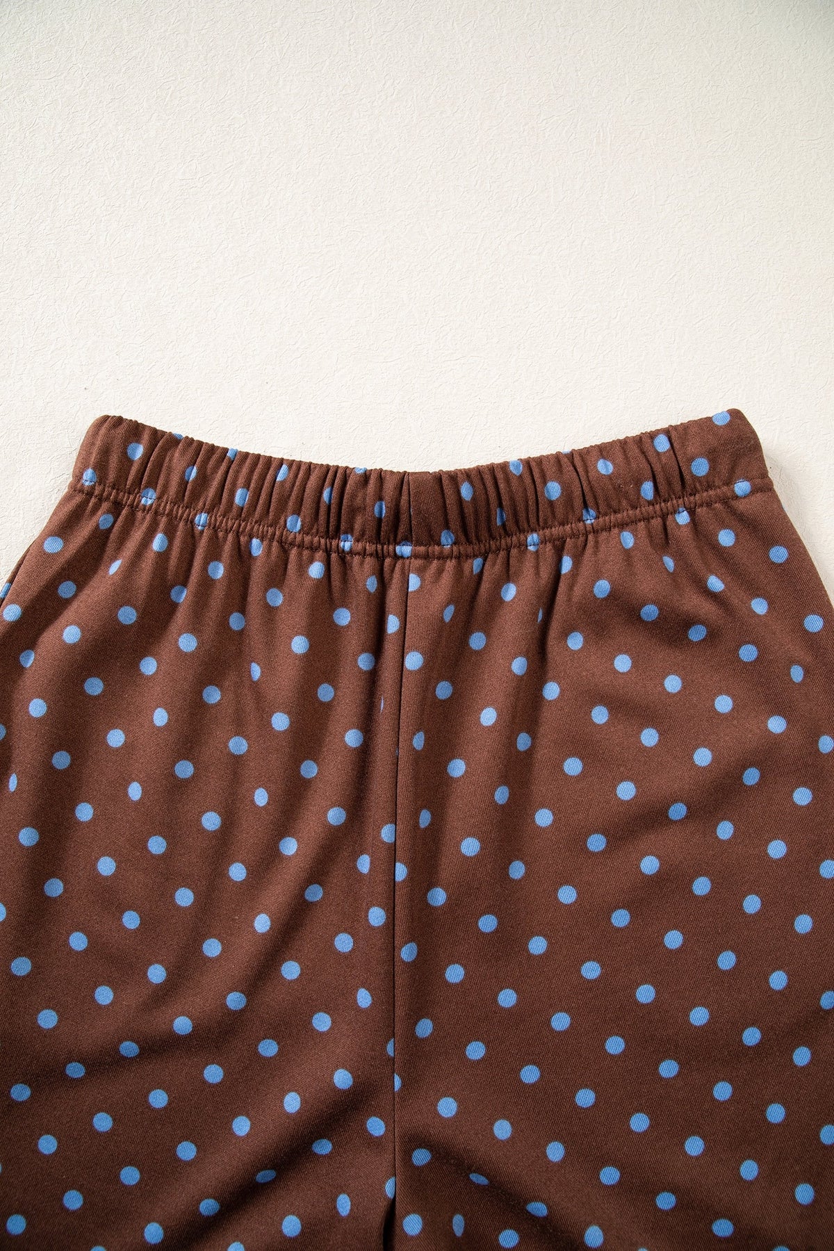 Jane Polka Dot Drawstring Wide Leg Long Sleeve Top Pant Set Outfit