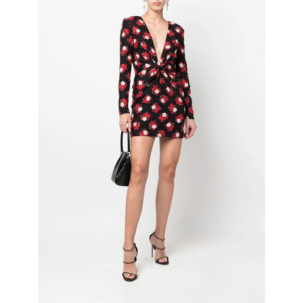 YSL Saint Laurent Black Dress - Cocktail & Party ladies Silk plunging deep front