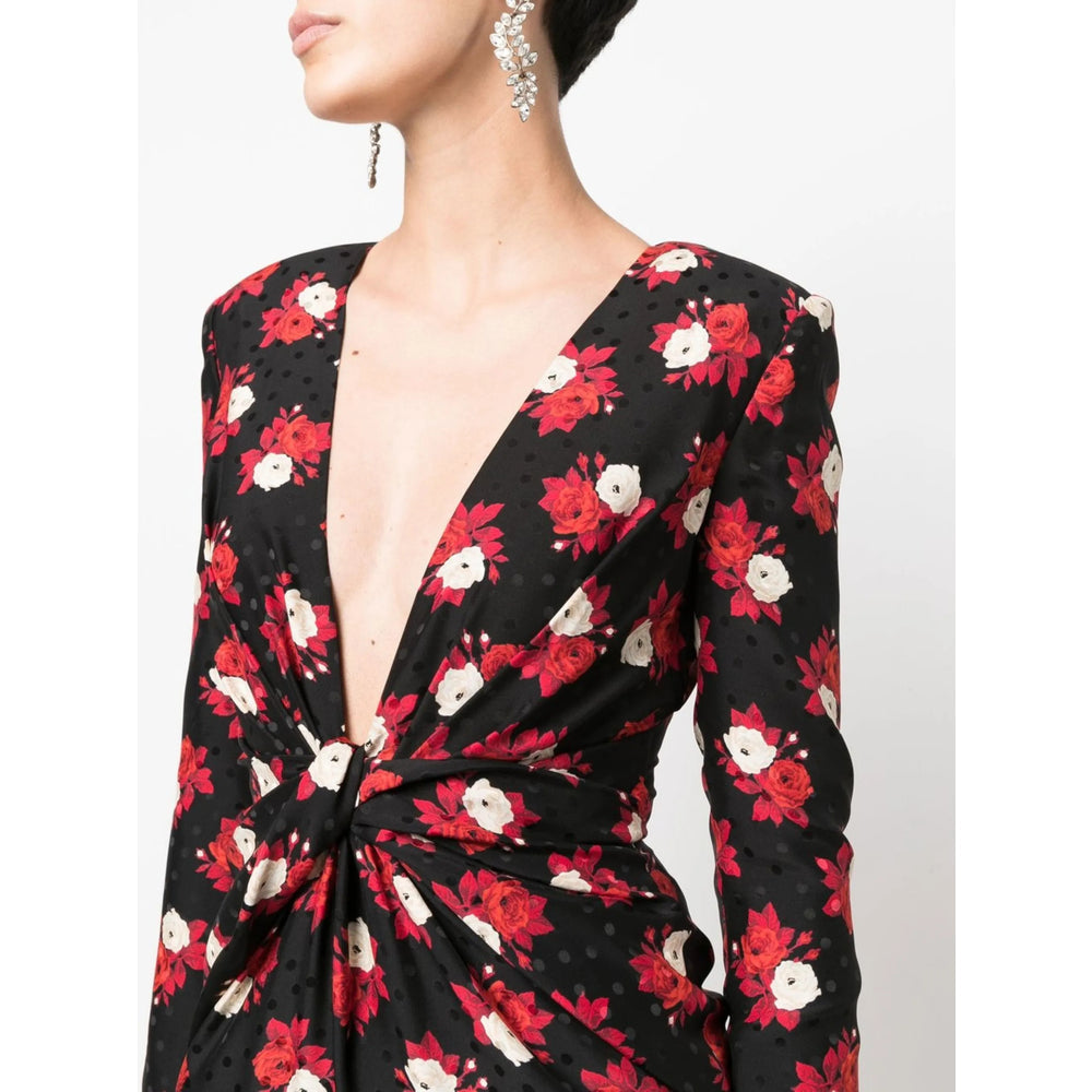 YSL Saint Laurent Black Dress - Cocktail & Party ladies Silk plunging deep front