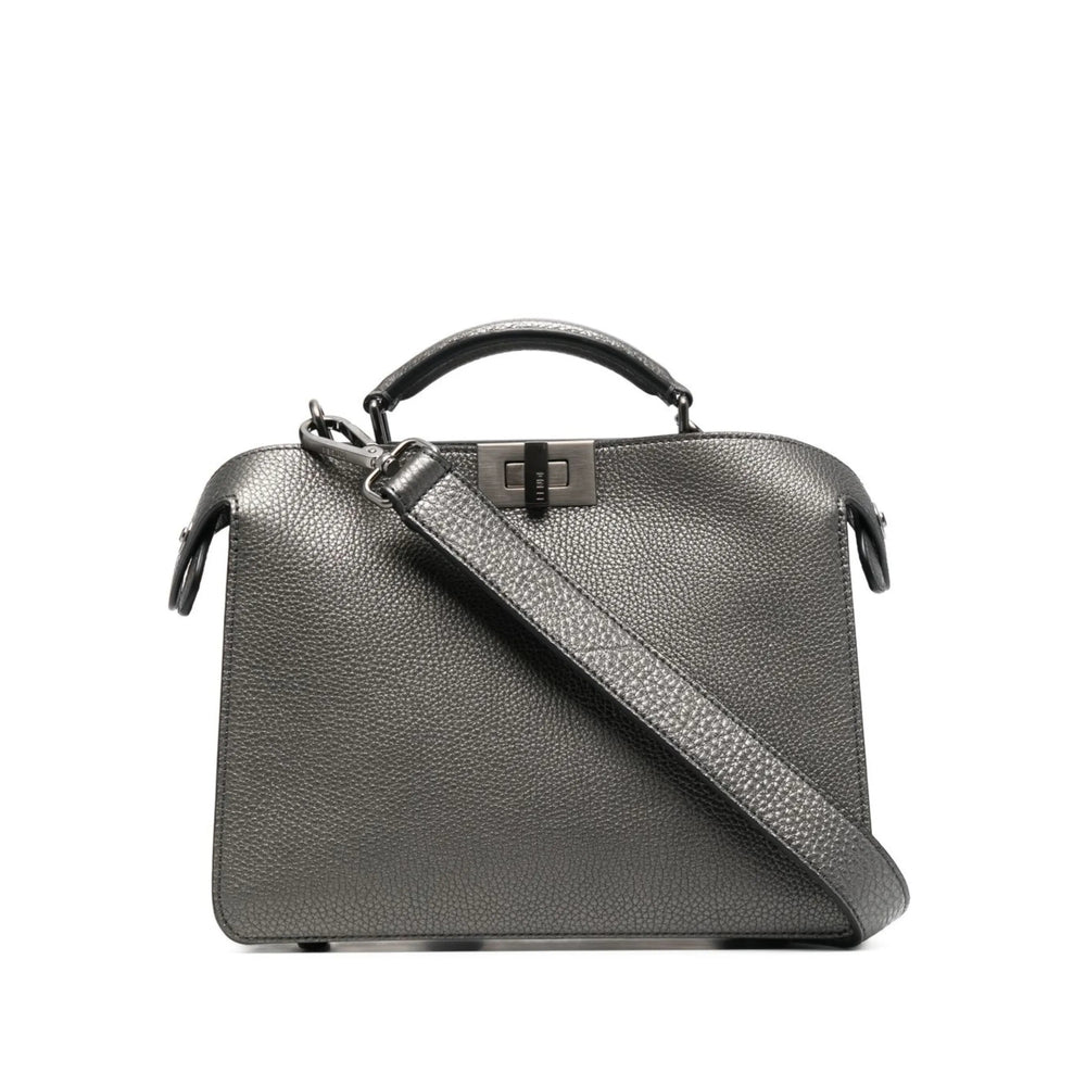 Fendi Grey Satchel Cross Body Bag purse handbag ladies