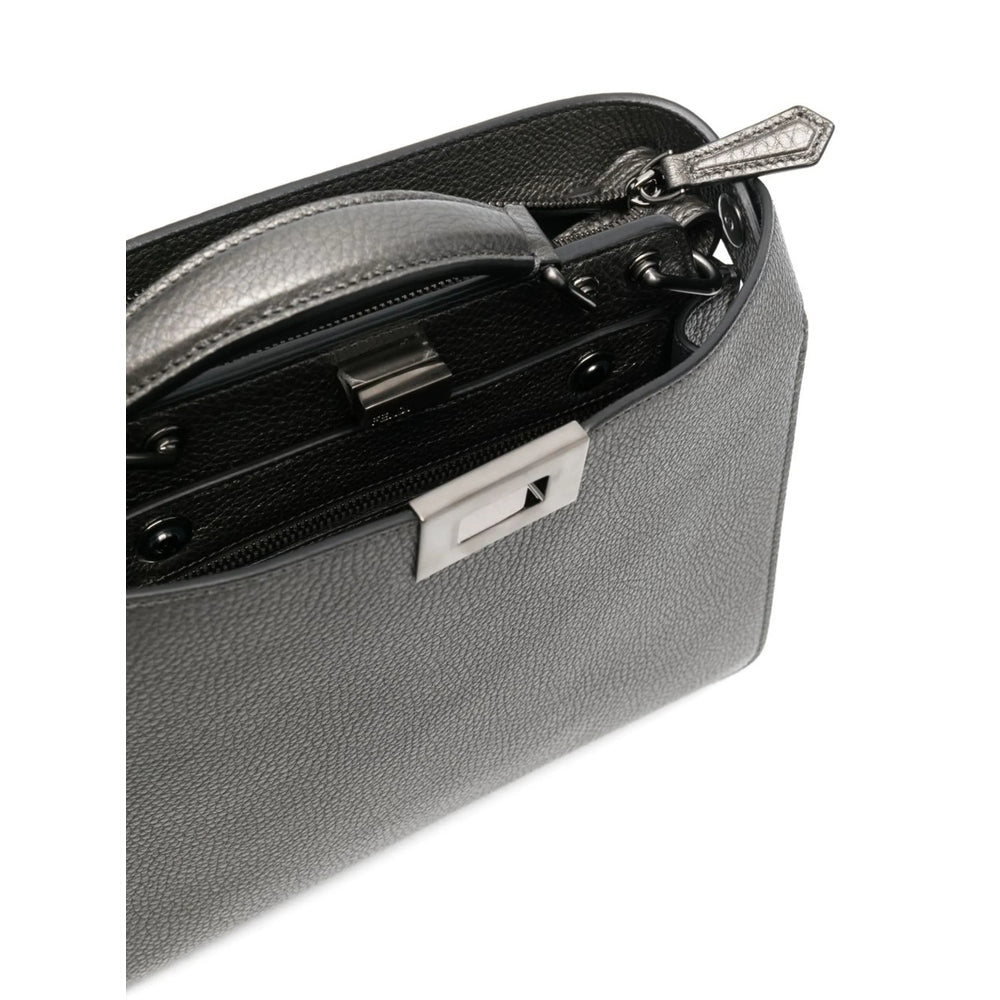 Fendi Grey Satchel Cross Body Bag purse handbag ladies