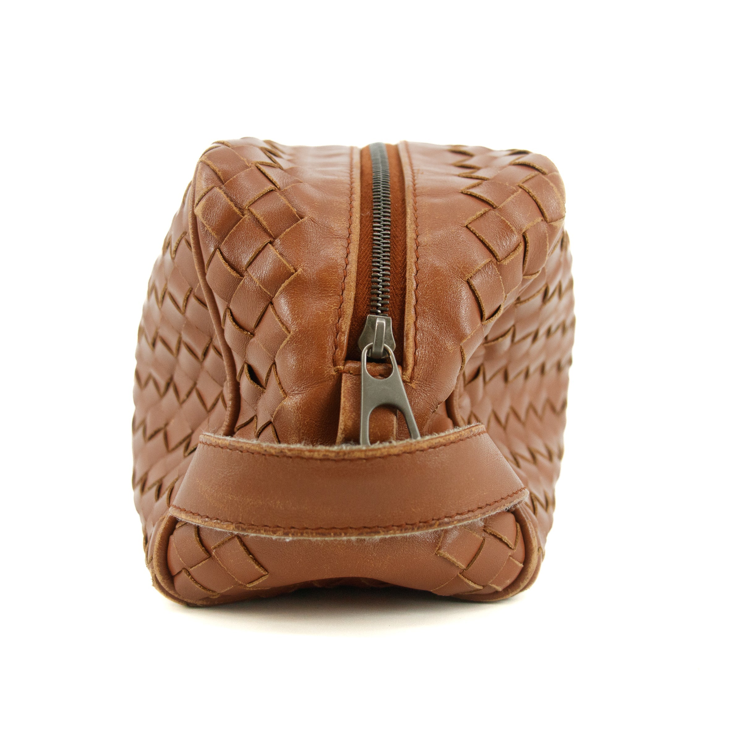 Bottega Veneta Intrrecciato Brown Leather Cosmetic Bag #5744