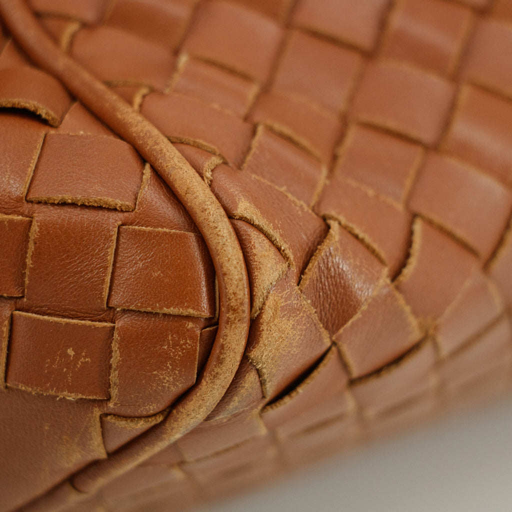Bottega Veneta Intrrecciato Brown Leather Cosmetic Bag #5744