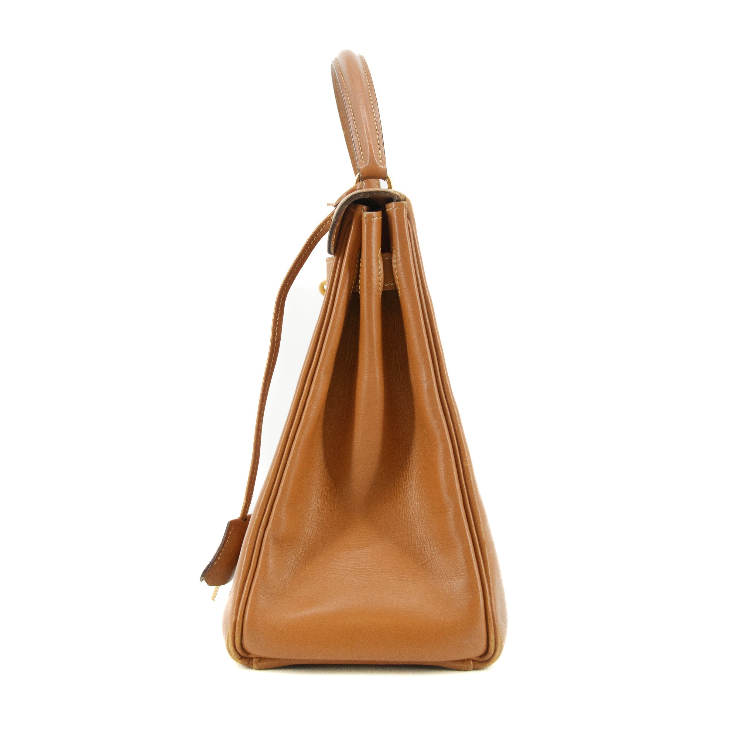 Hermes Kelly 32 Boxcalf Brown Handbag Year 1986 #5775 purse Vintage