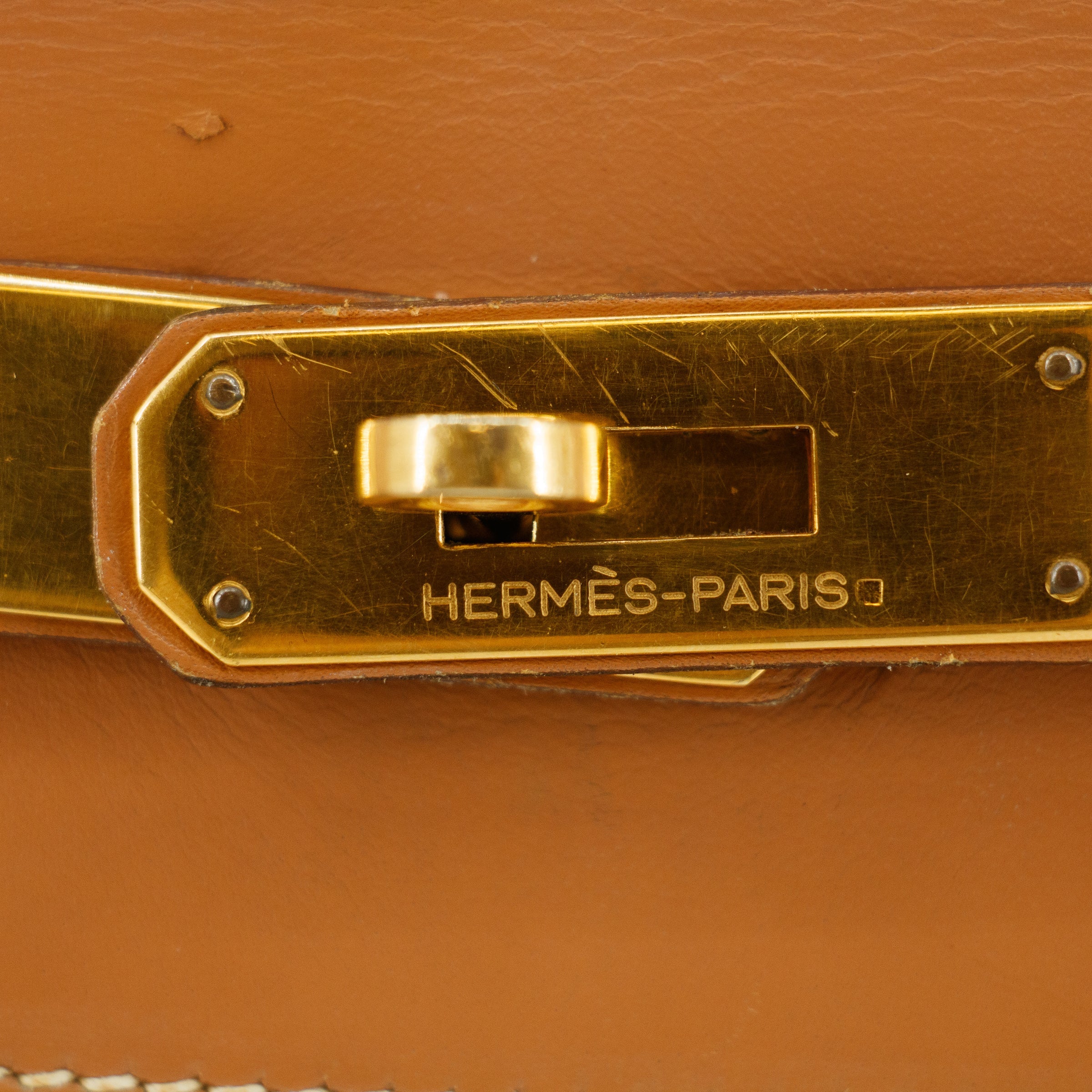 Hermes Kelly 32 Boxcalf Brown Handbag Year 1986 #5775 purse Vintage