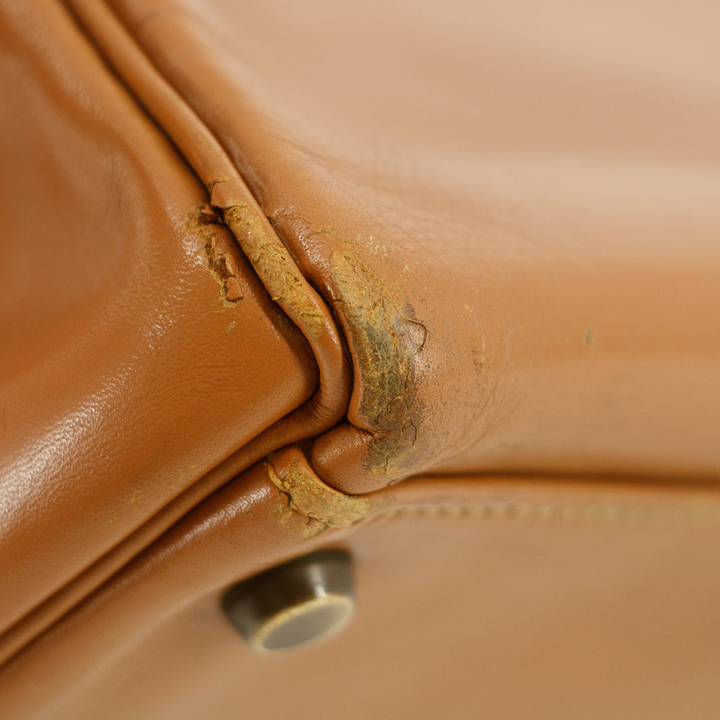 Hermes Kelly 32 Boxcalf Brown Handbag Year 1986 #5775 purse Vintage