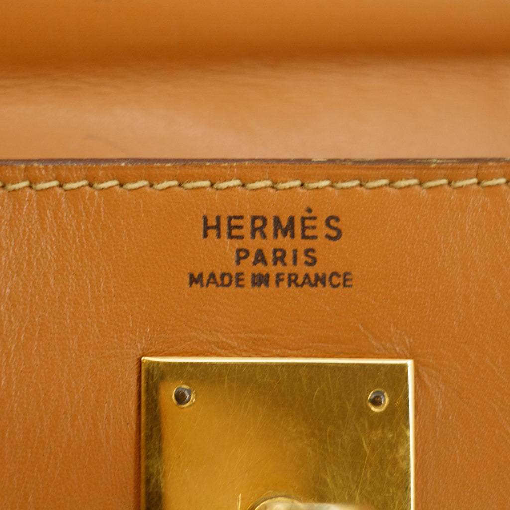 Hermes Kelly 32 Boxcalf Brown Handbag Year 1986 #5775 purse Vintage