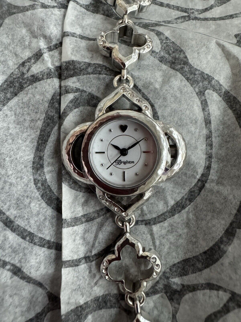 BRIGHTON Bilbao Crystal silver bracelet watch designer toggle
