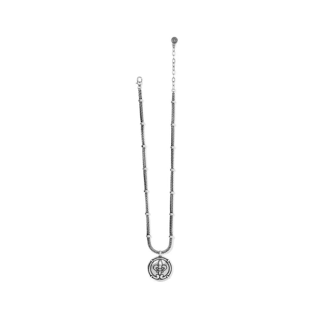 Brighton fleur-de-lis pendant necklace chain adjustable silver gift Saints