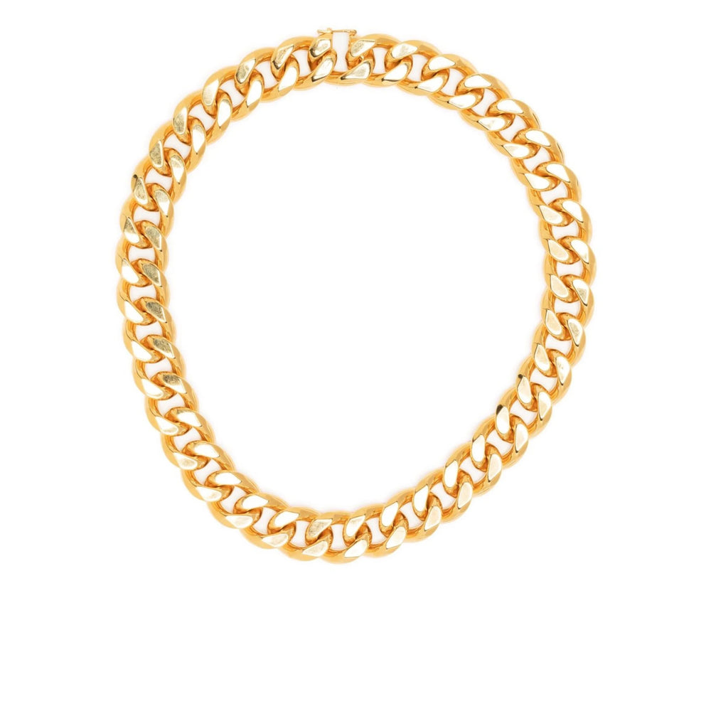 Celine Paris Gold Necklace Ladies wide cable link chain choker