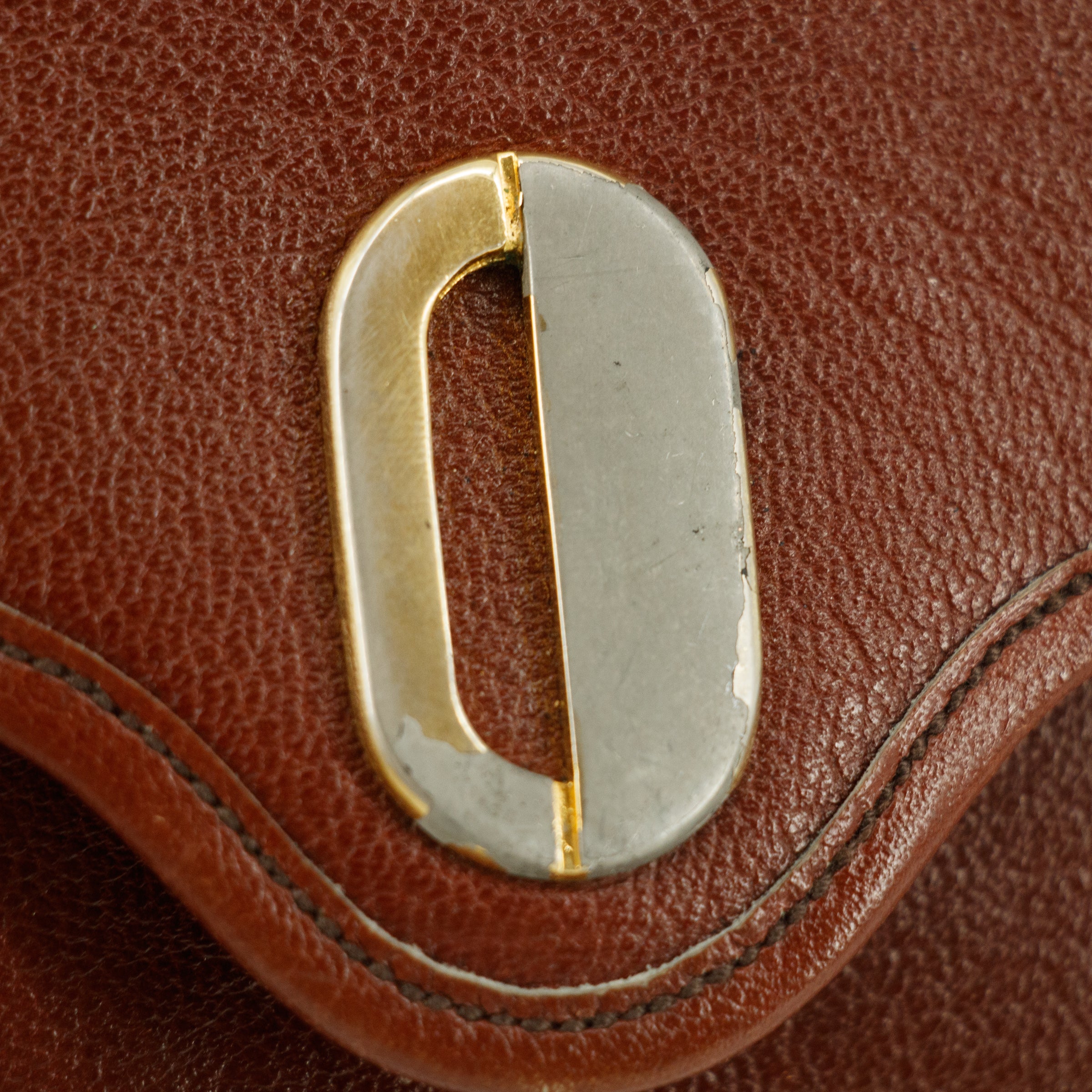 Christian Dior Red Leather Chain Shoulder Bag #5871 Purse Handbag