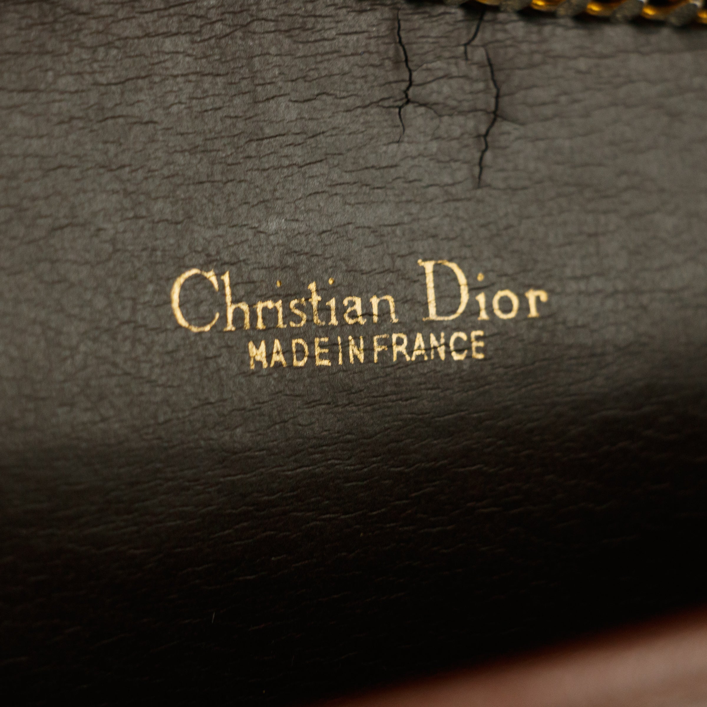 Christian Dior Red Leather Chain Shoulder Bag #5871 Purse Handbag