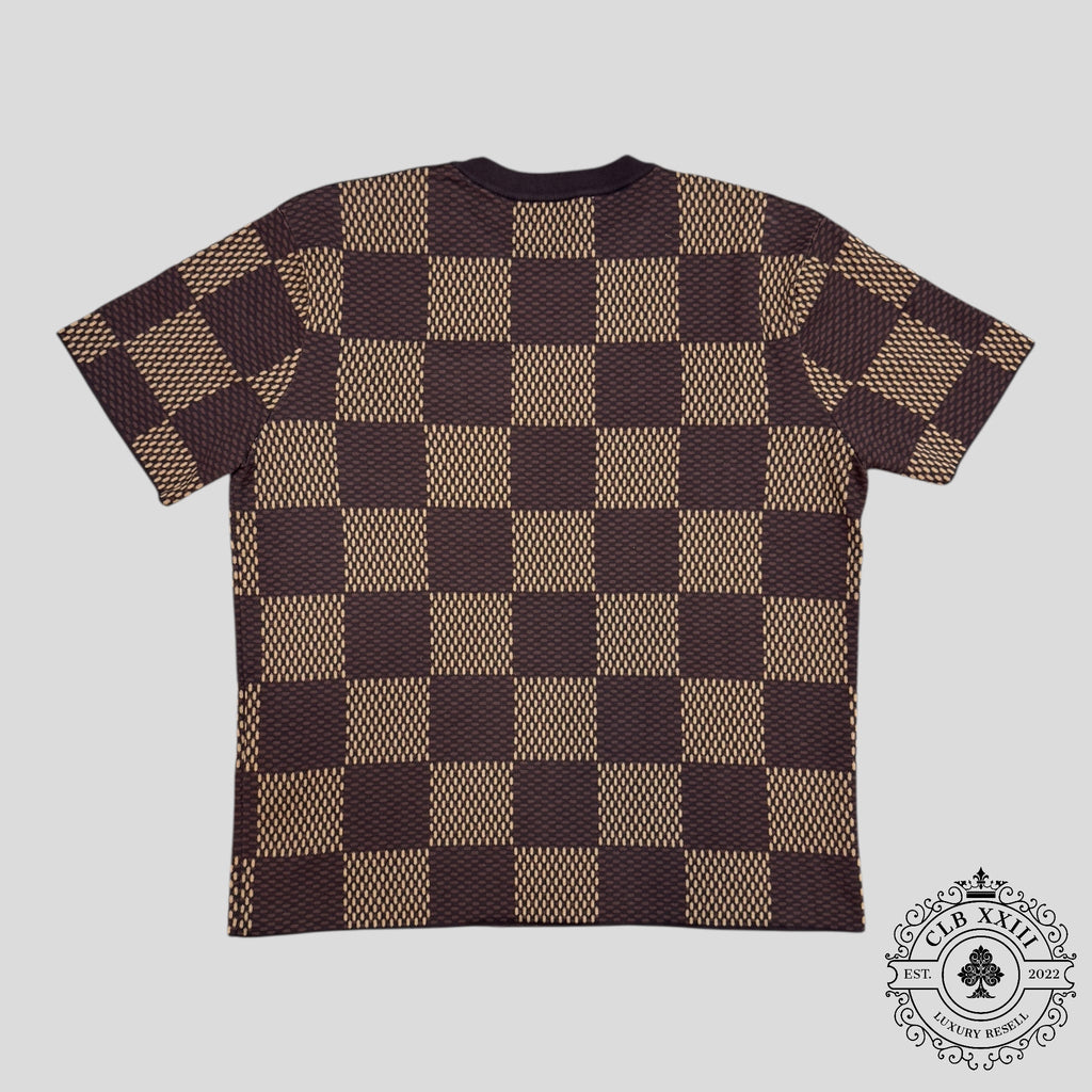 Louis Vuitton Damier Short-Sleeved Crewneck with LV Crystal Patch men's unisex XL