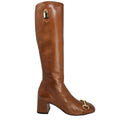 Cognac Tall Lock Boot Madison Maison Italy Beverly Hills horse bit leather