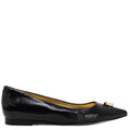 Maira Black patent Pointy Ballet flats With Jewel Rhinestone Maison Italy