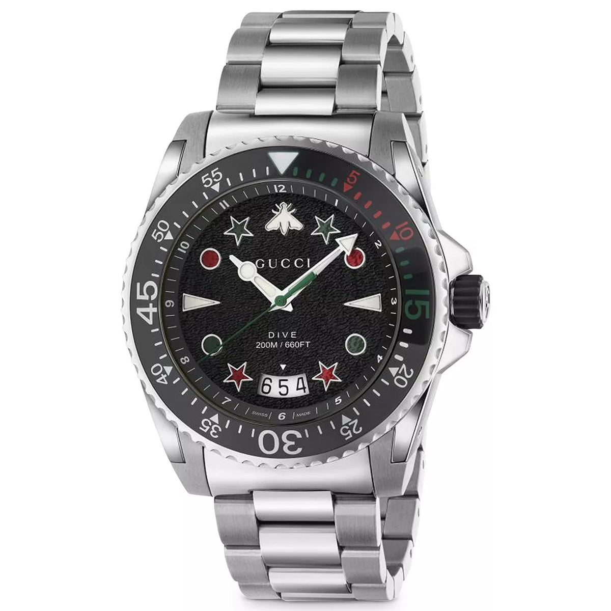 Gucci Men's Dive watch silver black scuba