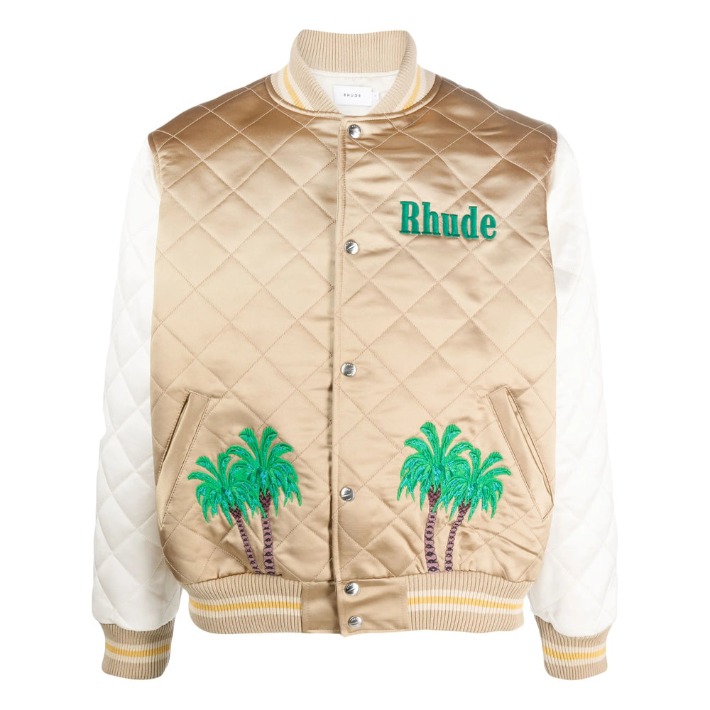 Rhude Brown - Bomber Jacket Men's embroidered logo Coat