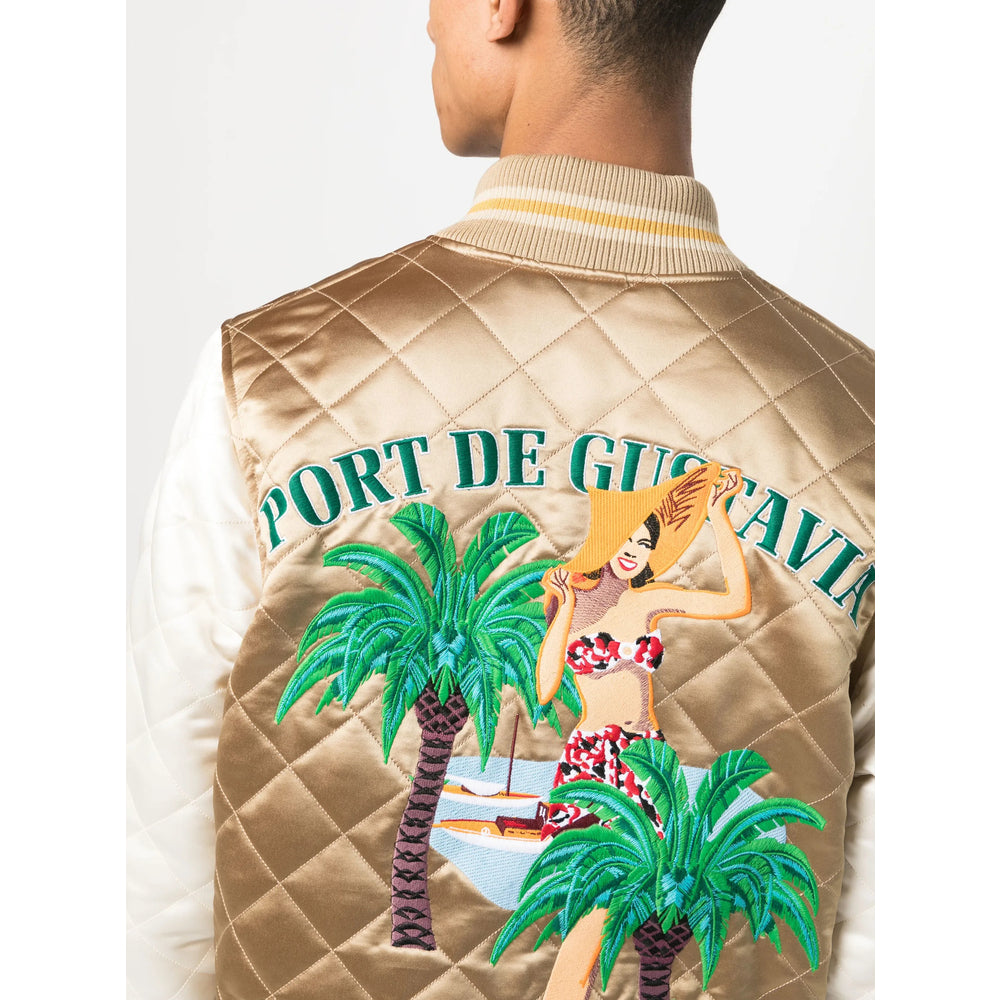 Rhude Brown - Bomber Jacket Men's embroidered logo Coat