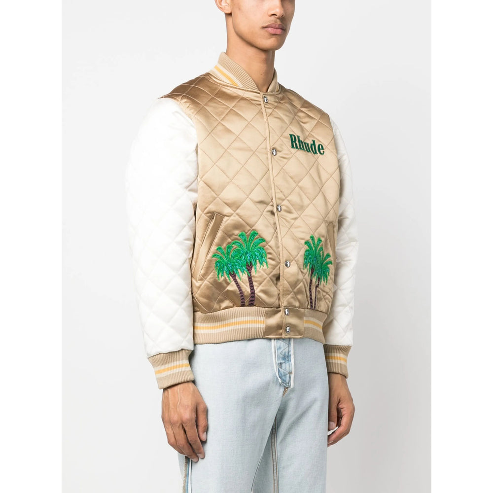 Rhude Brown - Bomber Jacket Men's embroidered logo Coat