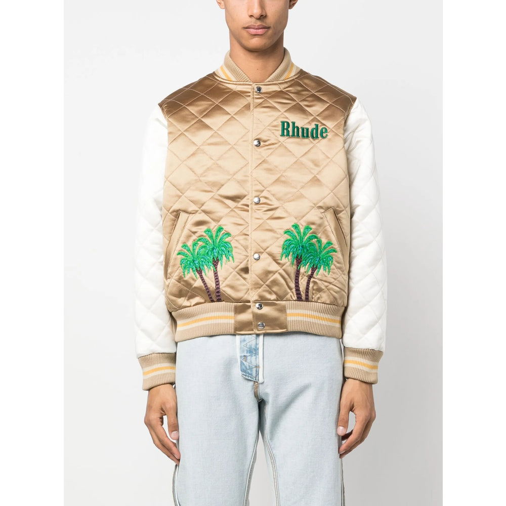 Rhude Brown - Bomber Jacket Men's embroidered logo Coat