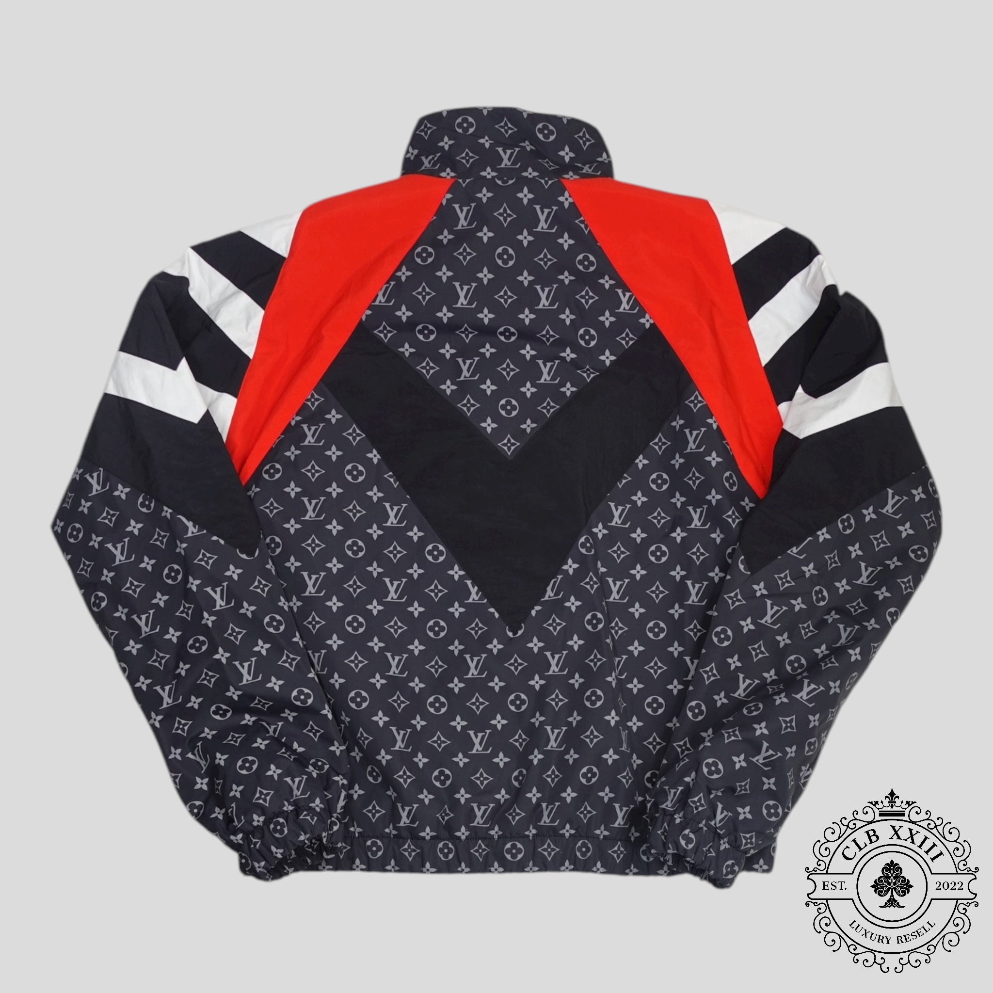 Louis Vuitton Monogram Nylon Printed Track Top in Black coat jacket men's unisex 52