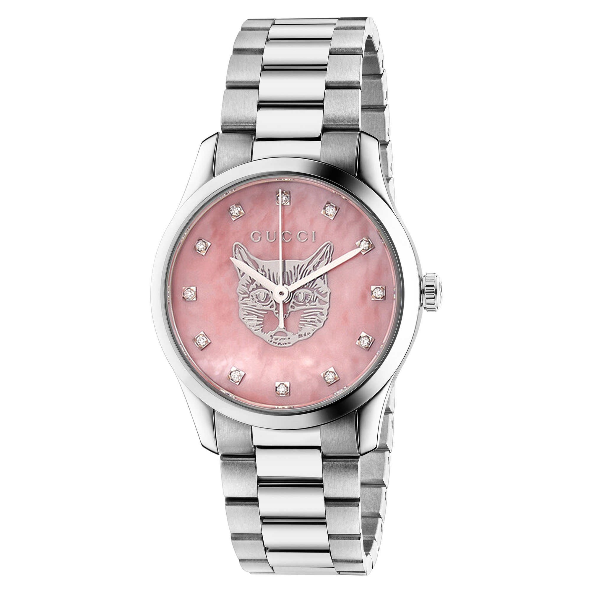 Gucci Ladies G-Timeless Watch Designer Luxury pink silver