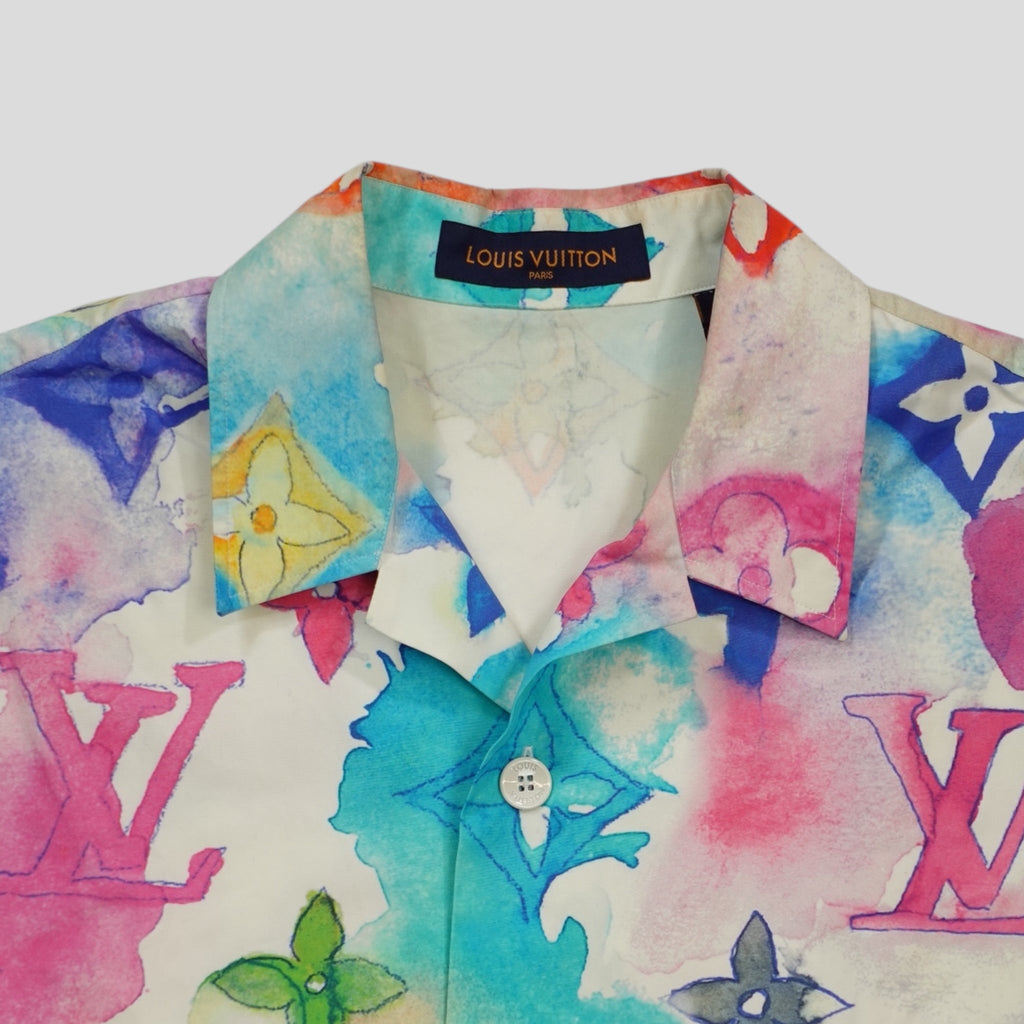 Louis Vuitton Watercolor Button Up in Multicolor shirt men's L