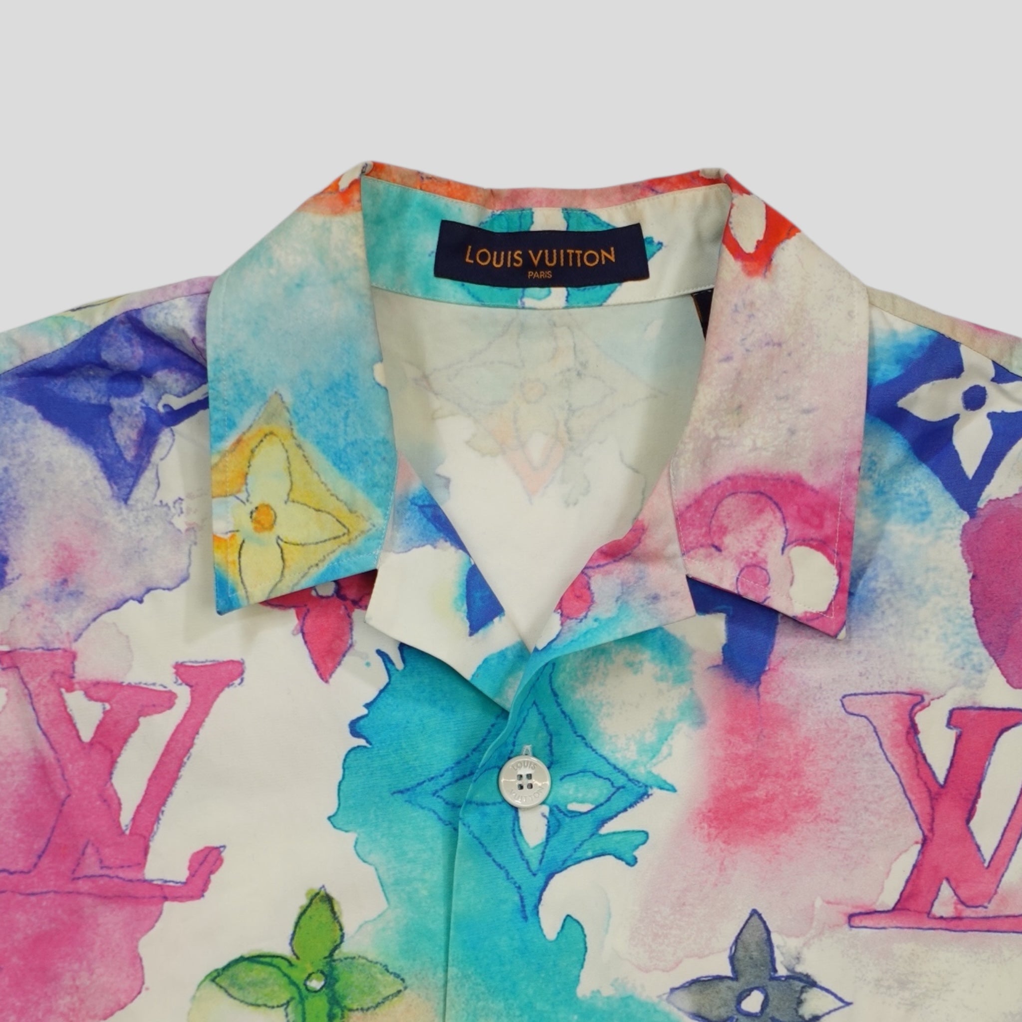 Louis Vuitton Watercolor Button Up in Multicolor shirt men's L
