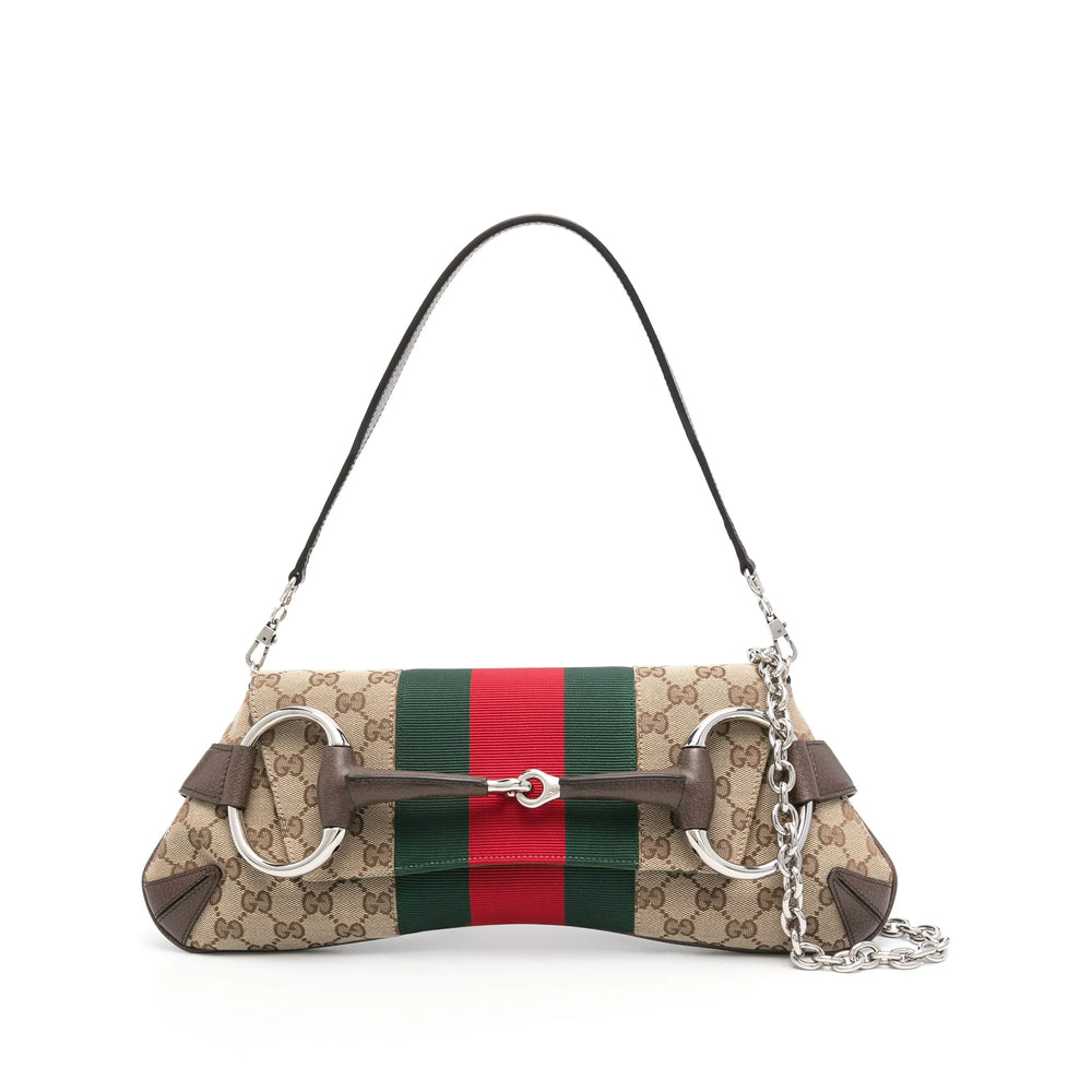 Gucci Neutrals Shoulder Bags ladies GG logo horsebit purse handbag