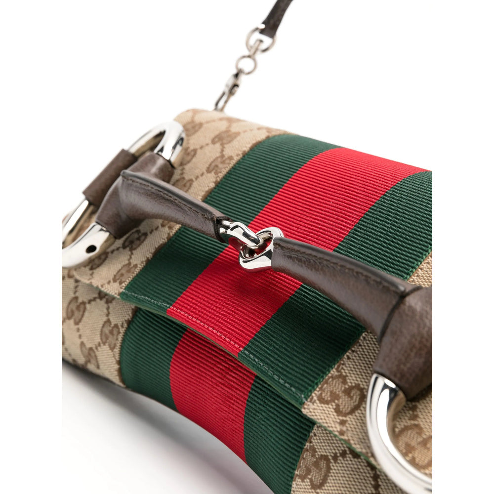 Gucci Neutrals Shoulder Bags ladies GG logo horsebit purse handbag